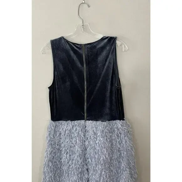 Sunday In Brooklyn Size Medium Feather Velvet Party Dress Fairy Anthropologie - Picture 4 of 9